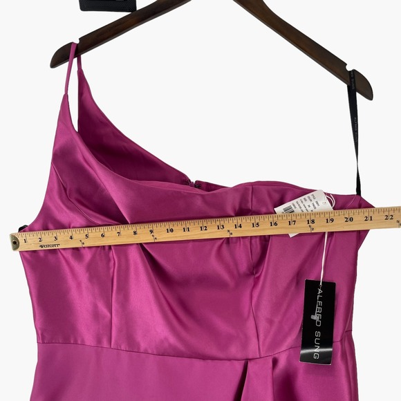 Alfred Sung Draped One Shoulder Dress In Tea Rose Pink Size‎ 20 D831 - Picture 6 of 8